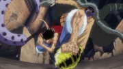 Combat final entre Crocodile et Luffy