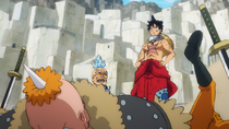 Luffy and Hyougoro in the Sumo Inferno