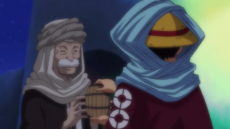 Toto le entrega agua a Luffy