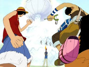 Luffy Usopp und Karuh gegen Mr3