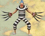 Buggy w stroju z Impel Down w One Piece: Pirate Warriors 3.