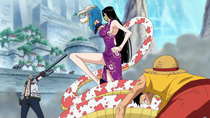 Hancock Protects Luffy from Smoker