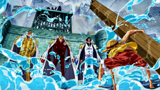 Luffy vs los 3 Almirantes