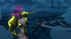 Baccarat enfrenta a Usopp, Brook y Chopper.