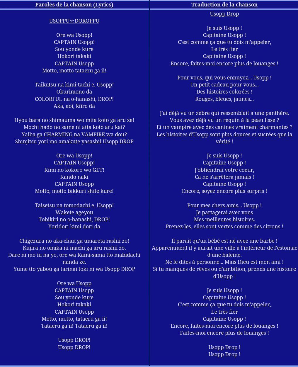 Le Bon Rhum De Binks Paroles Wanted ! (chanson) | One Piece Encyclopédie | Fandom