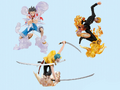 One Piece Combo Attack Figure - Gomu Gomu no Diable Santoryu Mouton Jet Roppyaku Pound Cannon