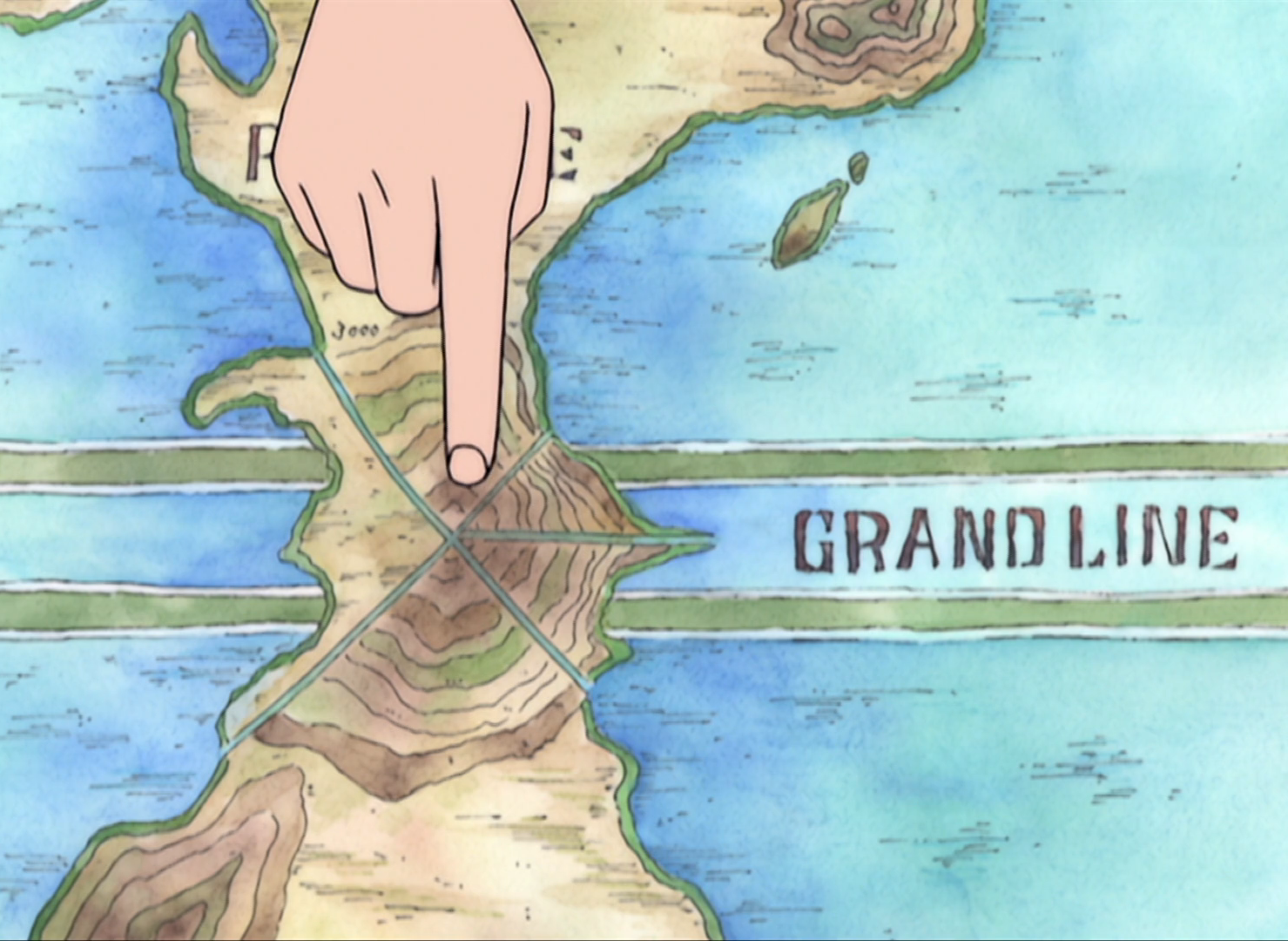 Map of Grand line, Red line and East Blue - One Piece