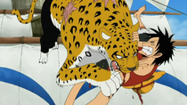 Lucci mauls Luffy