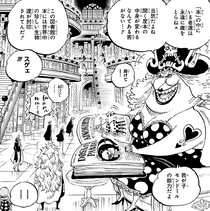 Big Mom mostrando sua coleção aos Vinsmoke