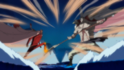 Admiral Akainu stops Whitebeard's attack with just a stomp.
