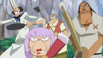 Fabre and other inhabitants of the island becomes to protect the bosses and the island.png
