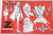 Szkice koncepcyjne Ain i Binza do One Piece Film: Z.