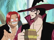 Shanks Convinces Mihawk to Celebrate