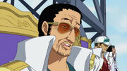 Kizaru, Akainu und Aokiji vor Aces Schafott