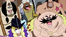 Gladiators watching broadcast Doflamingo