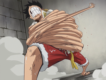 Luffy Attempts to Free Himself