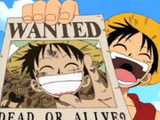 Luffy freut sich über seinen ersten Steckbrief