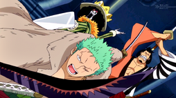 Zoro, Brook y Kinemon vs Marines G-5