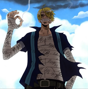 Sanji recibe el ataque de Enel