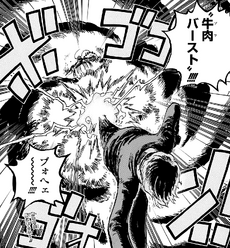 Sanji utilizando el Bœuf Burst contra Queen