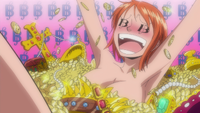 Nami Bathing in Gold