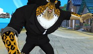 Lucci w hybrydowej formie w One Piece: Burning Will.