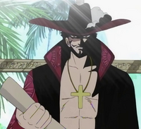 Mihawk with Luffy's Bounty Poster