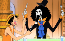 Brook and Luffy Demanding Dinner