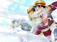 Luffy hat nur Sanjis Handschuh erwischt.