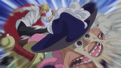 Sanji colpisce Bobbin