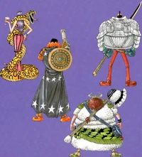 Grafiki koncepcyjne przeciwników z czasów, gdy Słomkowi wpłynęli na Grand Line.