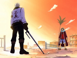 Smoker decides to let Luffy and his crew escape