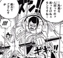 Issho qui utilise le Haki de l'Armement