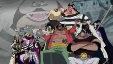 Los Piratas de Barbanegra llegan a Marineford.