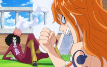 Nami Furious with Brook