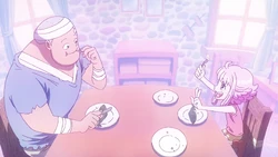 Orso e Ginny mangiano insieme a Sorbet.