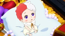 Uta as an infant discovered by the Red Hair Pirates.