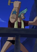 Shipwright.png (340 KB) Luffy rysuje swojego idealnego cieślę. Jego rysunek przypomina trochę Franky'ego.