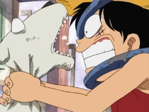 Chouchou Being Strangled by Luffy