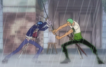 Tashigi Facing Zoro