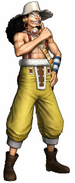 Usopp po przeskoku w One Piece: Pirate Warriors 3.