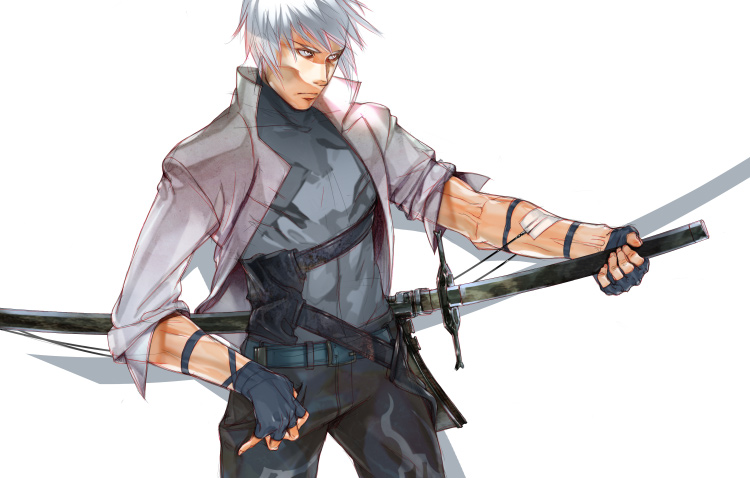 anime ninja with white hair