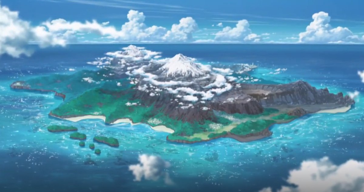 Premium Photo | Anime landscape with a castle on a floating island in the  middle of the ocean generative ai