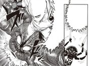 Saitama dropkicks the Subterranean King