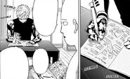 Genos writing down everything Saitama does