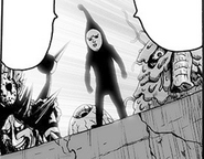 The same Tomoe-wielding monster from Chapter 79 revealed, with an oni face on its body and a Jason Voorhees-esque hockey mask, along with Black Sperm, an eyeball monster and a slime monster (Chapter 86)