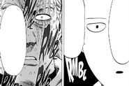 Saitama asks King why he ran away.