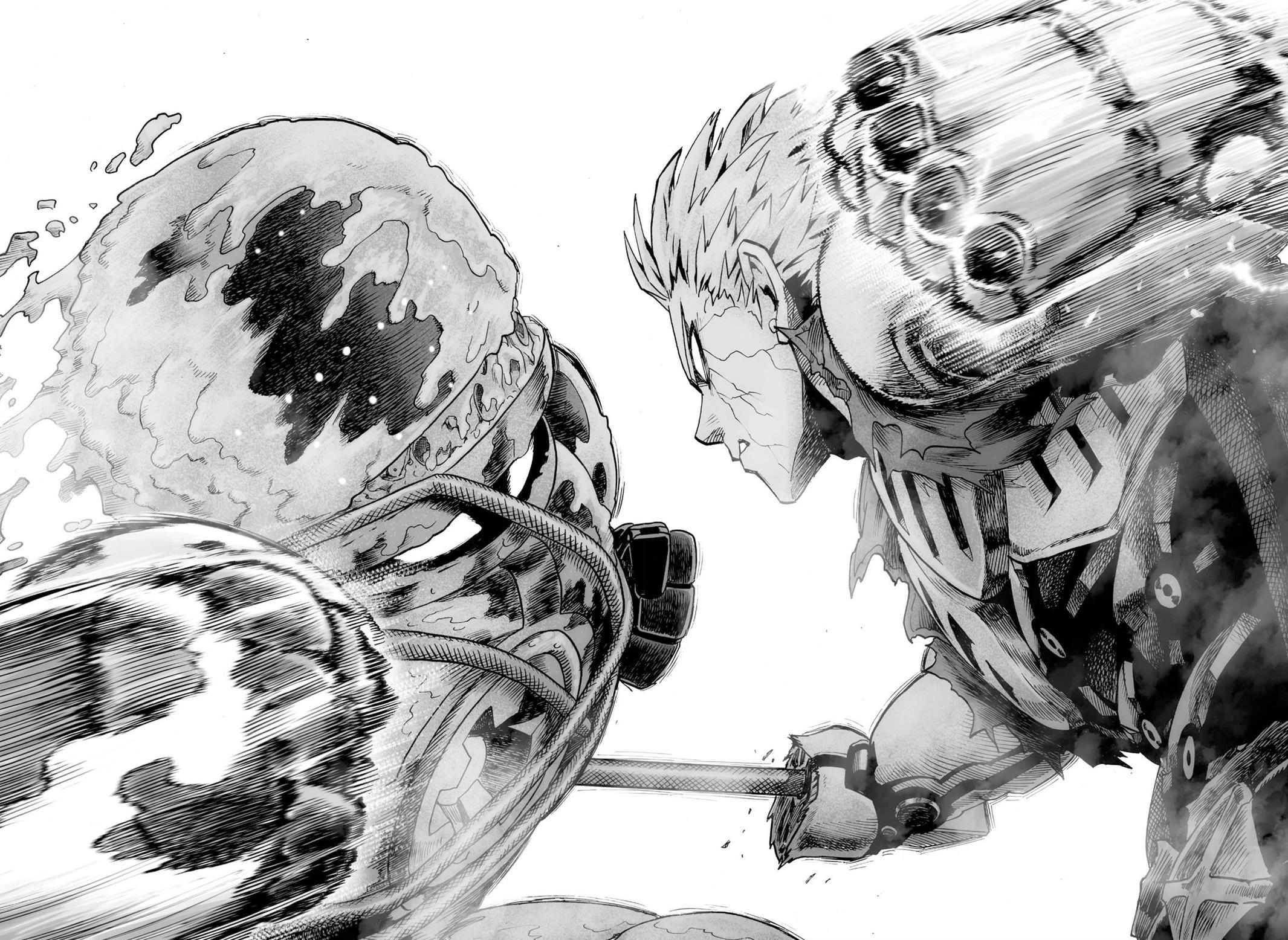 Manga colors on X: One punch man OPM - Genos vs Saitama glowing