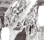 Two quadrupedal monsters pursuing Genos (Chapter 120)