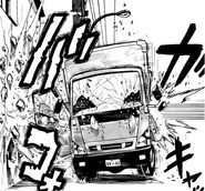 Saitama punched through a truck into a wall